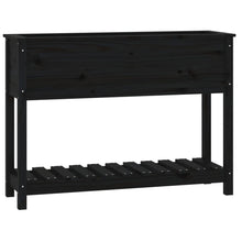 Plantenbak Met Schap 111,5X34,5X81 Cm Massief Grenenhout Zwart