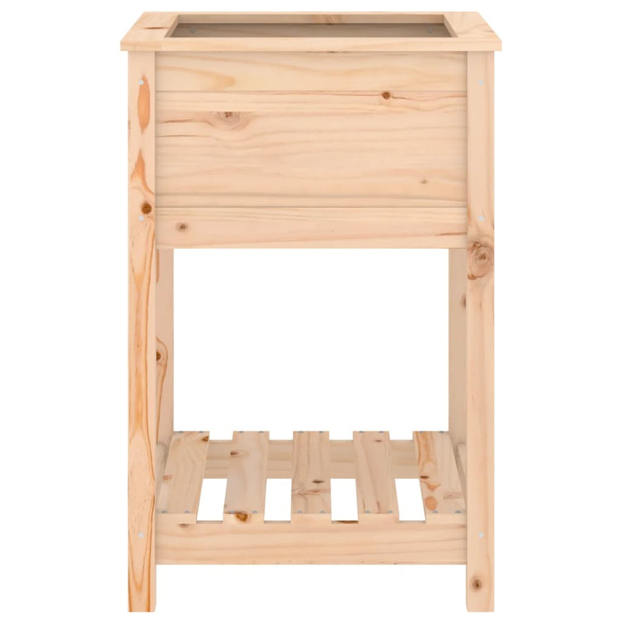 Plantenbak Met Schap 54X54X81 Cm Massief Grenenhout
