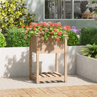 Planter with shelf 54x54x81 cm solid pine wood