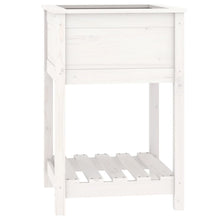Plantenbak Met Schap 54X54X81 Cm Massief Grenenhout Wit