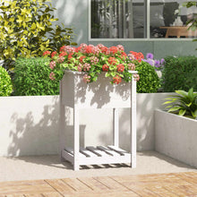 Plantenbak Met Schap 54X54X81 Cm Massief Grenenhout Wit