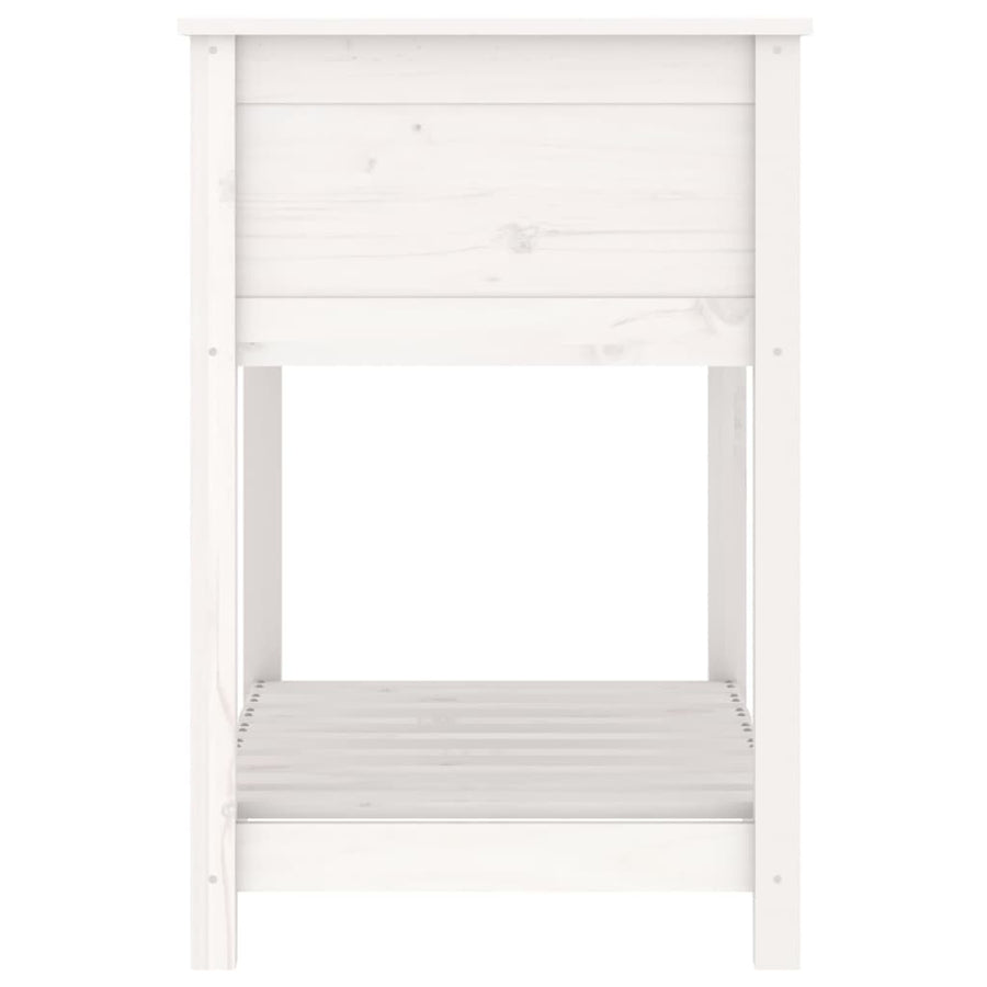 Plantenbak Met Schap 82,5X54X81 Cm Massief Grenenhout Wit