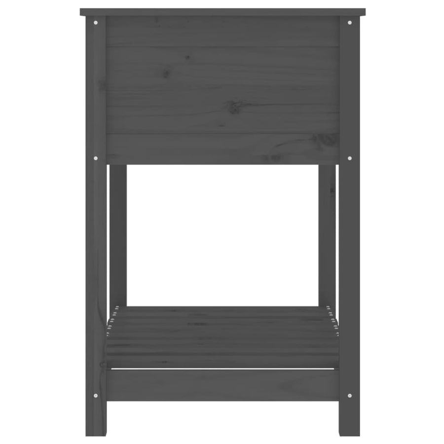 Plantenbak Met Schap 82,5X54X81 Cm Massief Grenenhout Grijs