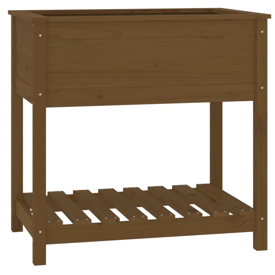 Plantenbak Met Schap 82,5X54X81 Cm Grenenhout Honingbruin