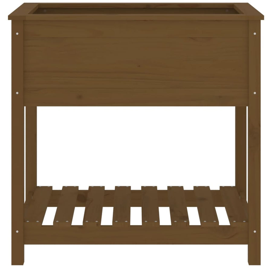 Plantenbak Met Schap 82,5X54X81 Cm Grenenhout Honingbruin