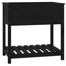 Plantenbak Met Schap 82,5X54X81 Cm Massief Grenenhout Zwart