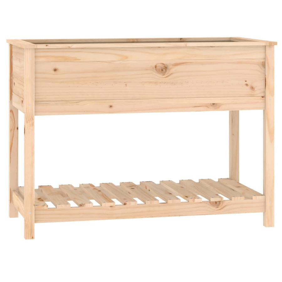 Plantenbak Met Schap 111,5X54X81 Cm Massief Grenenhout