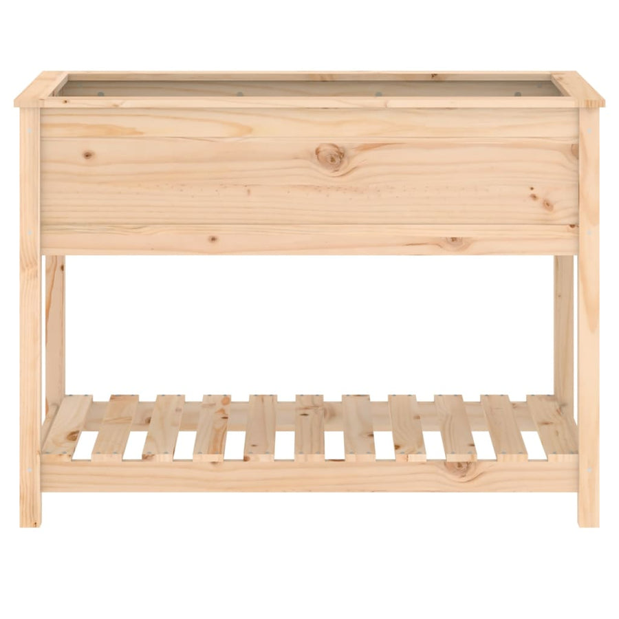 Plantenbak Met Schap 111,5X54X81 Cm Massief Grenenhout