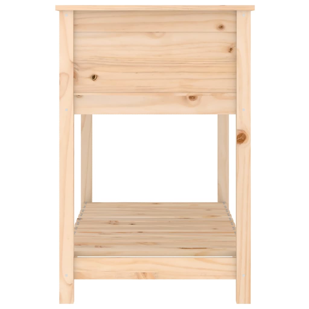 Plantenbak Met Schap 111,5X54X81 Cm Massief Grenenhout