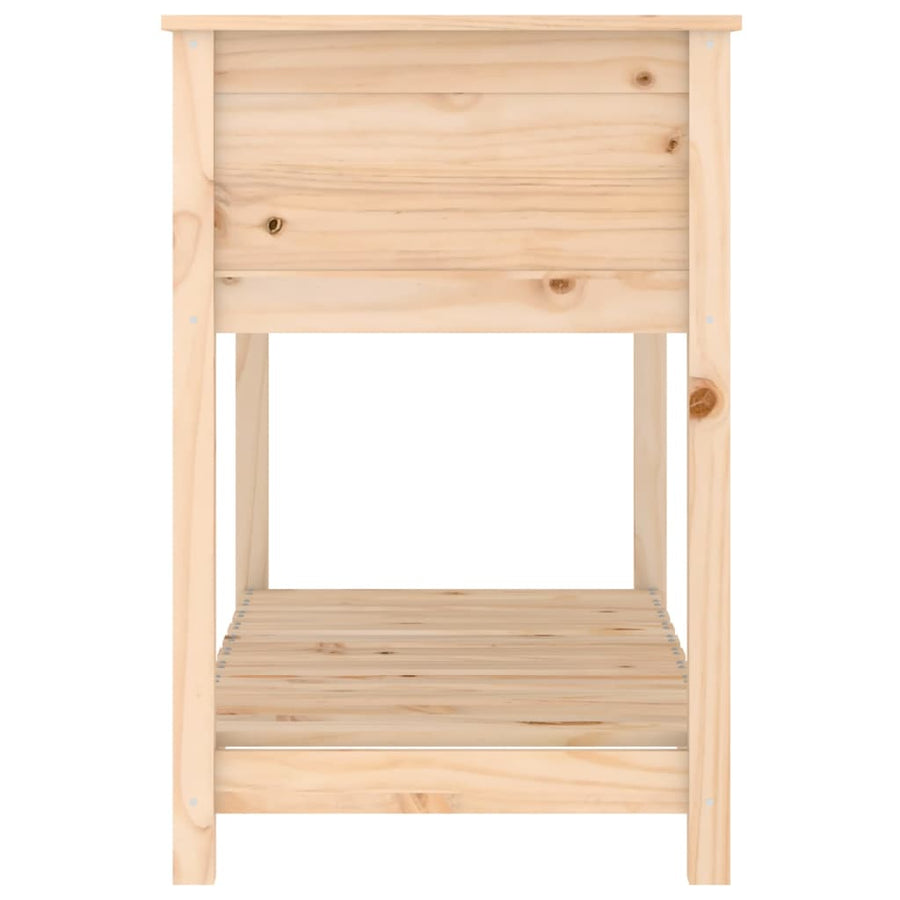 Plantenbak Met Schap 111,5X54X81 Cm Massief Grenenhout