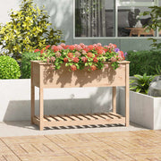 Planter with shelf 111.5x54x81 cm solid pine