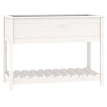 Plantenbak Met Schap 111,5X54X81 Cm Massief Grenenhout Wit