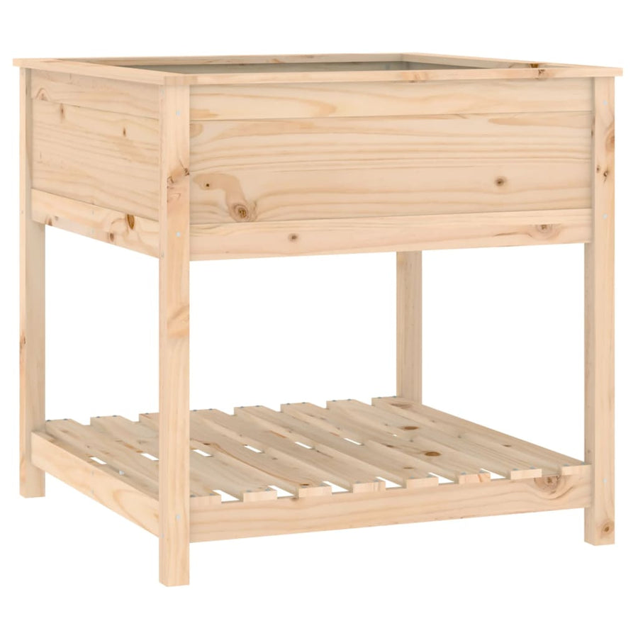 Plantenbak Met Schap 82,5X82,5X81 Cm Massief Grenenhout