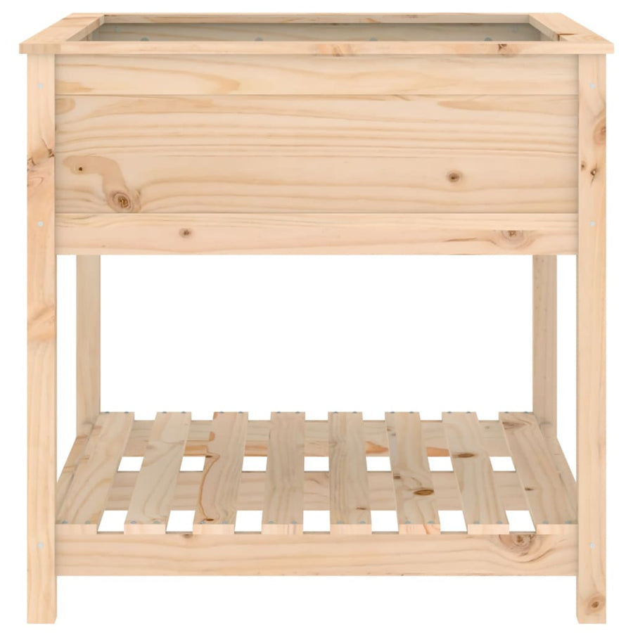 Plantenbak Met Schap 82,5X82,5X81 Cm Massief Grenenhout