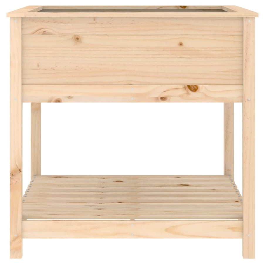 Plantenbak Met Schap 82,5X82,5X81 Cm Massief Grenenhout