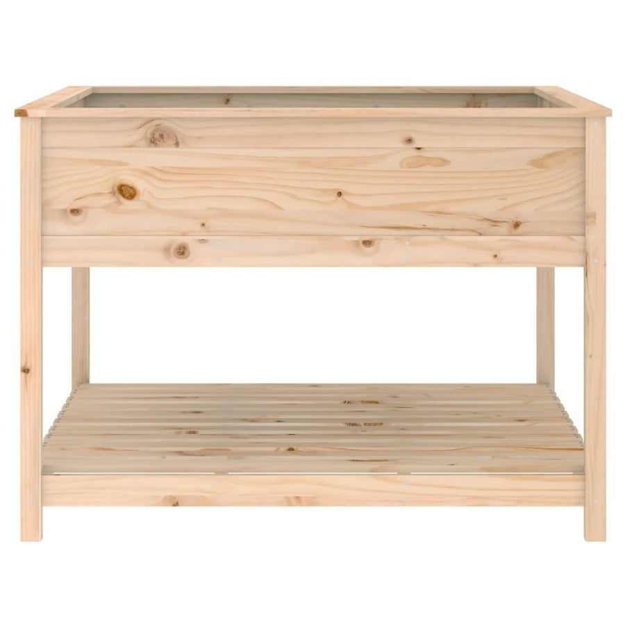 Plantenbak Met Schap 111,5X111,5X81 Cm Massief Grenenhout