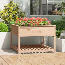 Plantenbak Met Schap 111,5X111,5X81 Cm Massief Grenenhout