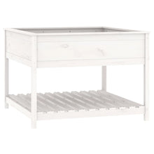 Plantenbak Met Schap 111,5X111,5X81 Cm Massief Grenenhout Wit