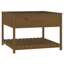 Plantenbak Met Schap 111,5X111,5X81 Cm Grenenhout Honingbruin