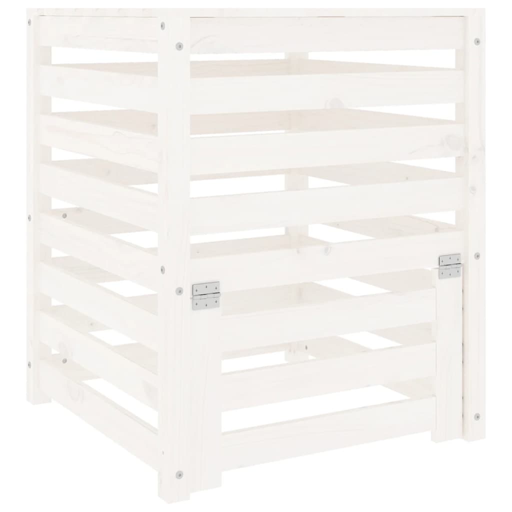 Compostbak 63,5X63,5X77,5 Cm Massief Grenenhout Wit 63.5 x 63.5 x 77.5 cm Wit grenenhout