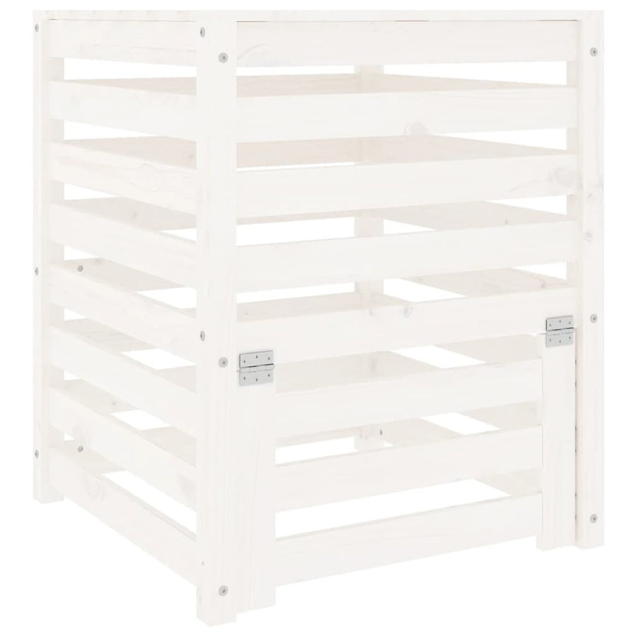 Compostbak 63,5X63,5X77,5 Cm Massief Grenenhout Wit 63.5 x 63.5 x 77.5 cm Wit grenenhout