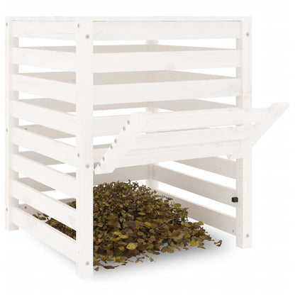 Compostbak 63,5X63,5X77,5 Cm Massief Grenenhout Wit 63.5 x 63.5 x 77.5 cm Wit grenenhout