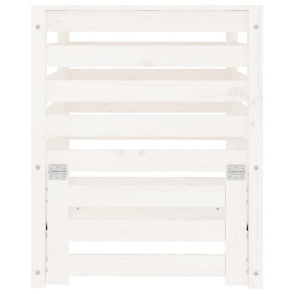Compostbak 63,5X63,5X77,5 Cm Massief Grenenhout Wit 63.5 x 63.5 x 77.5 cm Wit grenenhout