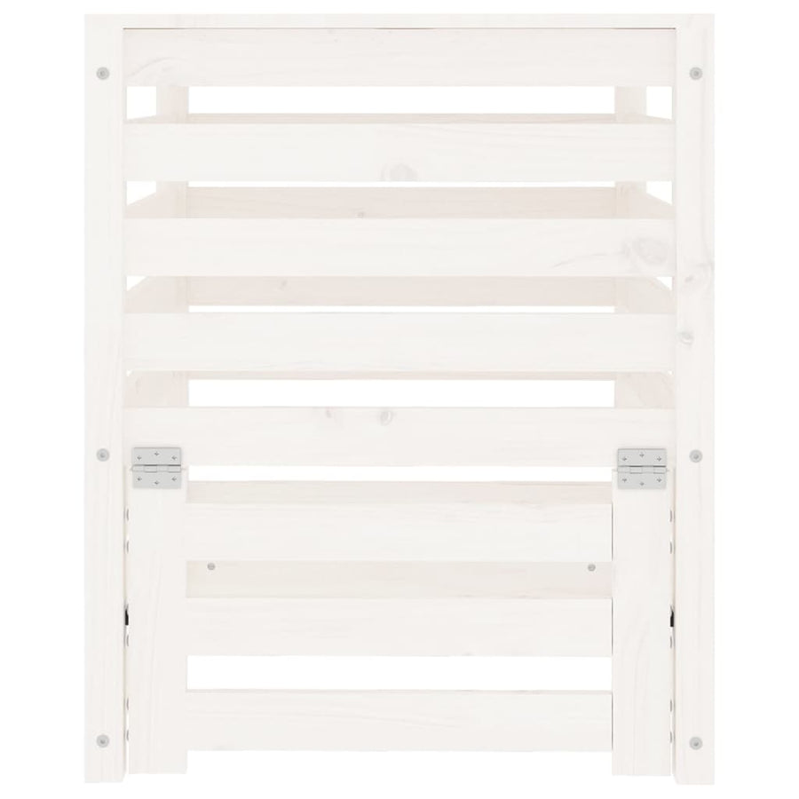 Compostbak 63,5X63,5X77,5 Cm Massief Grenenhout Wit 63.5 x 63.5 x 77.5 cm Wit grenenhout