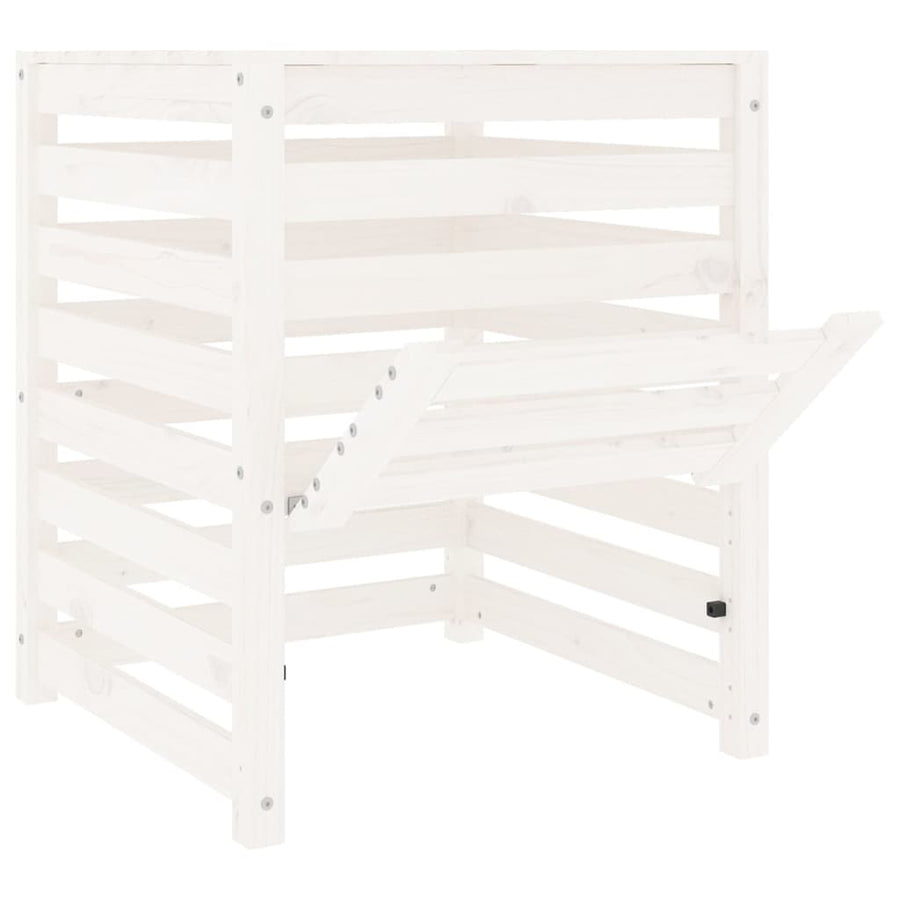 Compostbak 63,5X63,5X77,5 Cm Massief Grenenhout Wit 63.5 x 63.5 x 77.5 cm Wit grenenhout