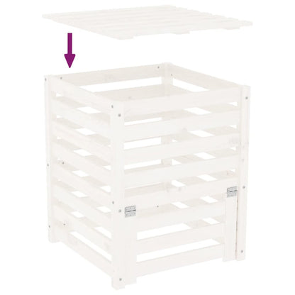 Compostbak 63,5X63,5X77,5 Cm Massief Grenenhout Wit 63.5 x 63.5 x 77.5 cm Wit grenenhout