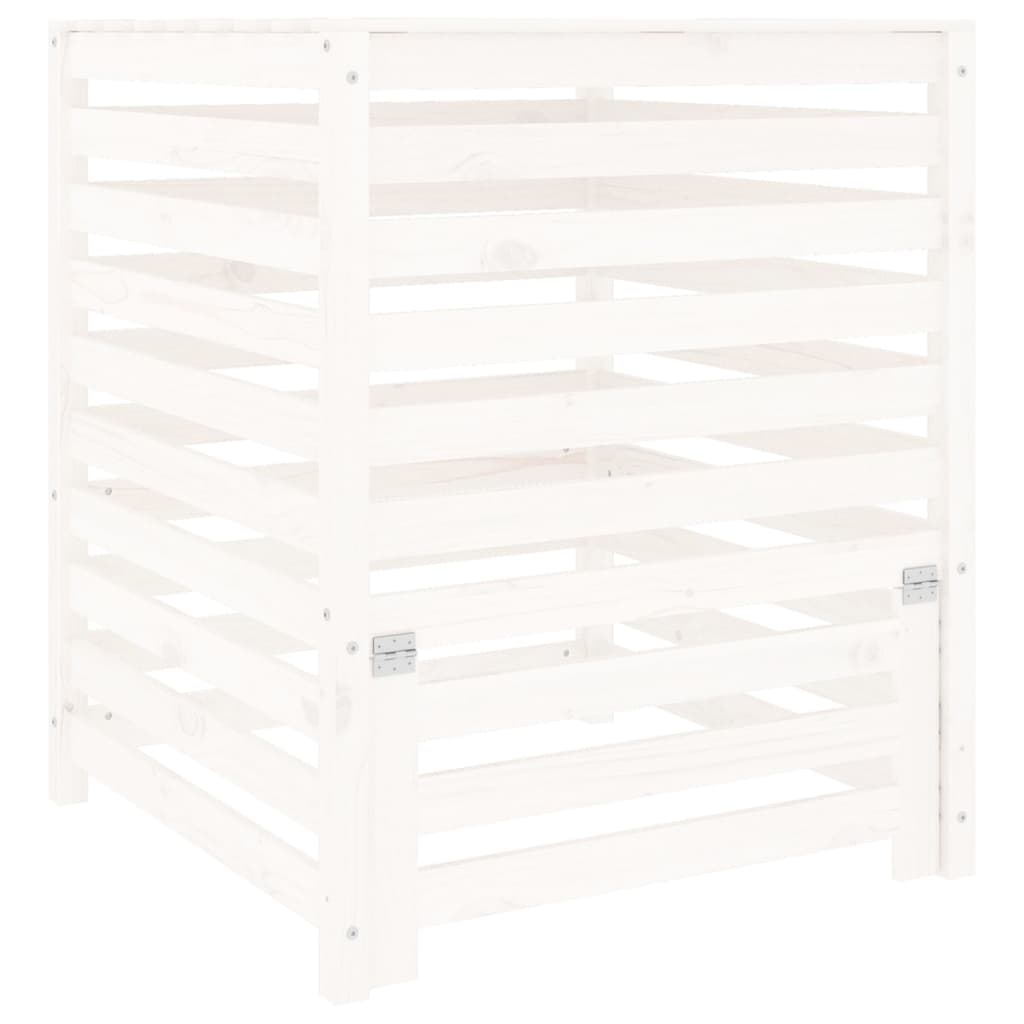 Compostbak 82,5X82,5X99,5 Cm Massief Grenenhout Wit 82.5 x 82.5 x 99.5 cm Wit grenenhout