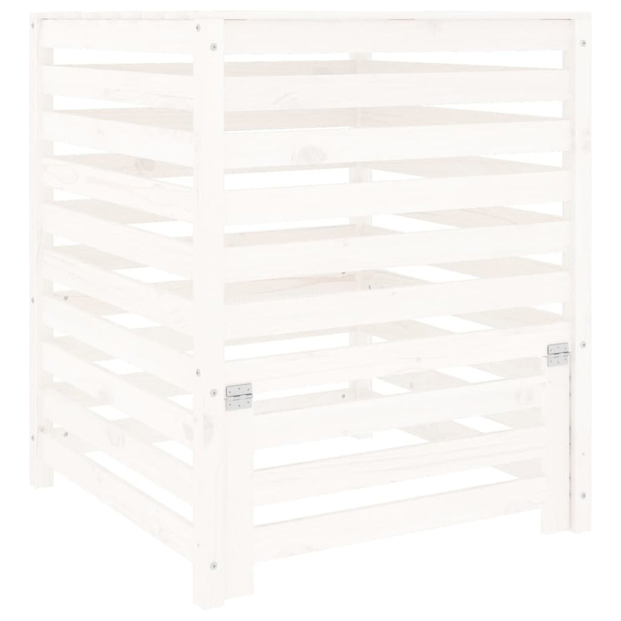 Compostbak 82,5X82,5X99,5 Cm Massief Grenenhout Wit 82.5 x 82.5 x 99.5 cm Wit grenenhout