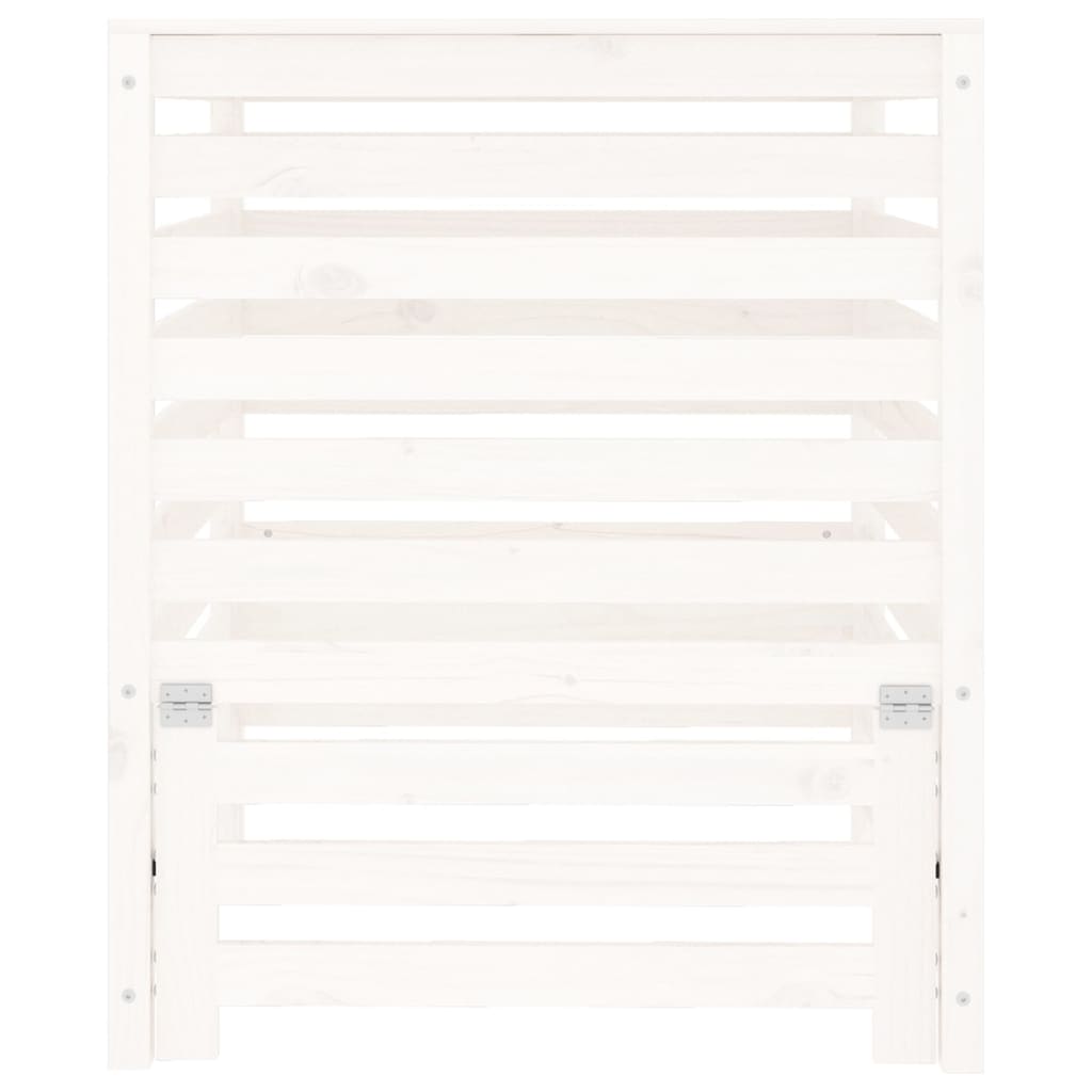 Compostbak 82,5X82,5X99,5 Cm Massief Grenenhout Wit 82.5 x 82.5 x 99.5 cm Wit grenenhout