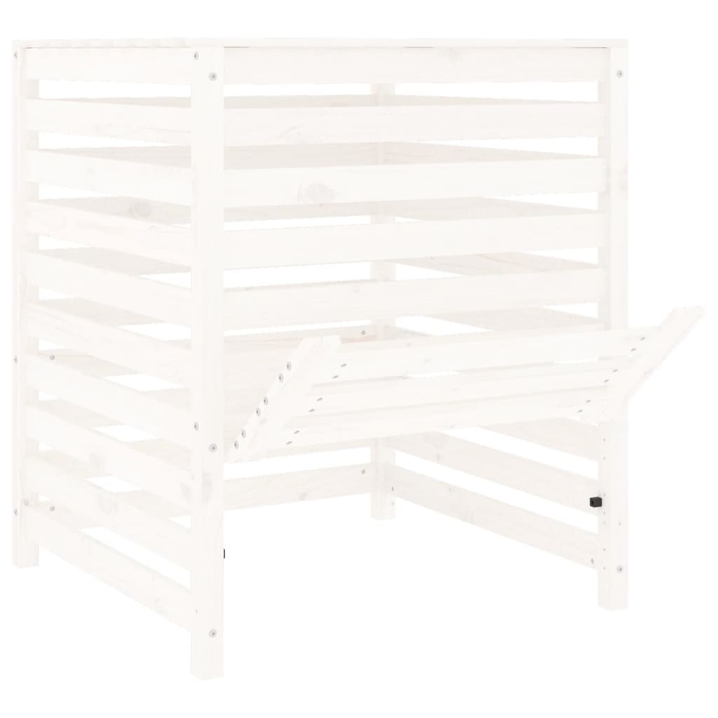 Compostbak 82,5X82,5X99,5 Cm Massief Grenenhout Wit 82.5 x 82.5 x 99.5 cm Wit grenenhout