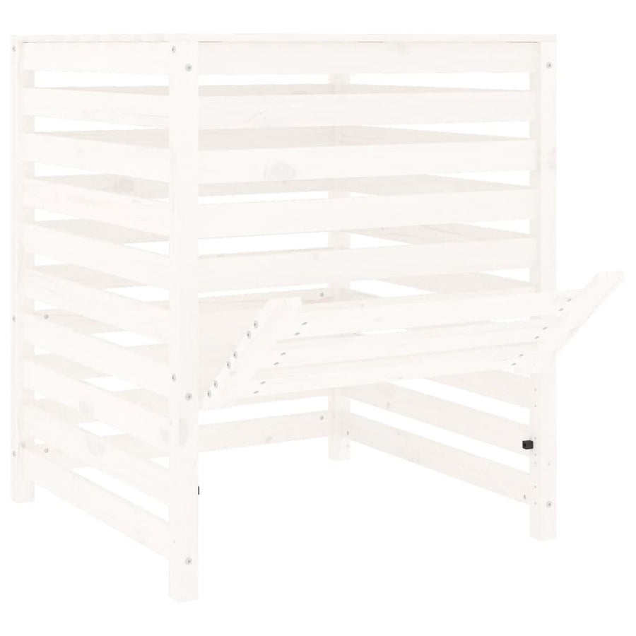 Compostbak 82,5X82,5X99,5 Cm Massief Grenenhout Wit 82.5 x 82.5 x 99.5 cm Wit grenenhout