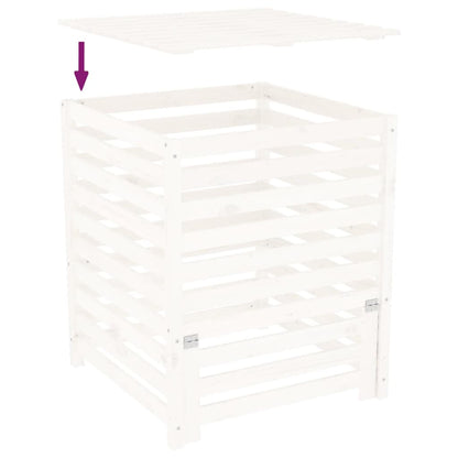 Compostbak 82,5X82,5X99,5 Cm Massief Grenenhout Wit 82.5 x 82.5 x 99.5 cm Wit grenenhout