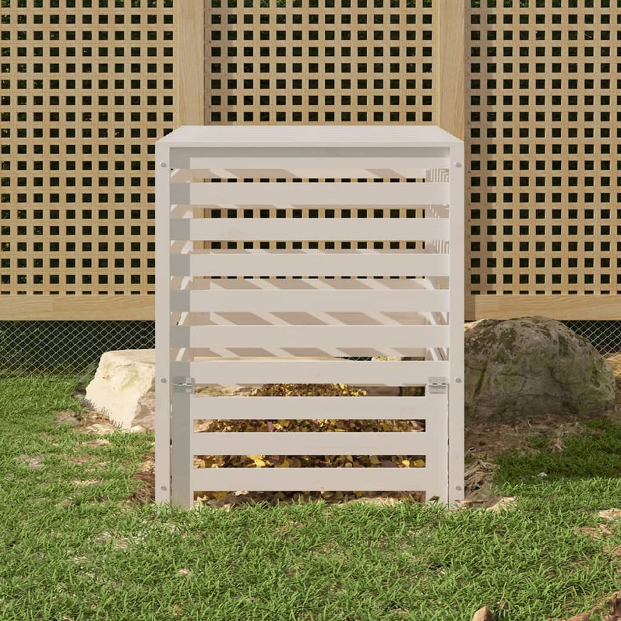 Compostbak 82,5X82,5X99,5 Cm Massief Grenenhout Wit 82.5 x 82.5 x 99.5 cm Wit grenenhout