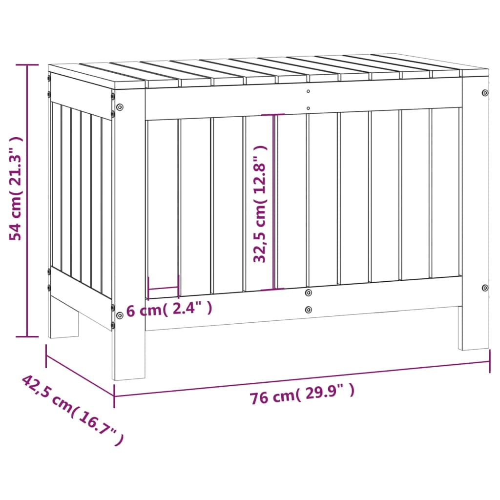 Tuinbox 76X42,5X54 Cm Massief Grenenhout Zwart