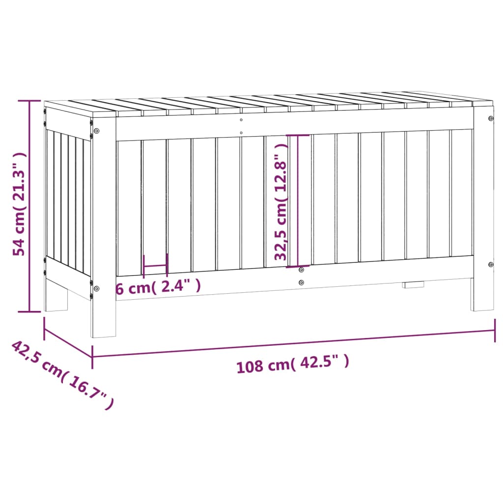 Tuinbox 108X42,5X54 Cm Massief Grenenhout Grijs