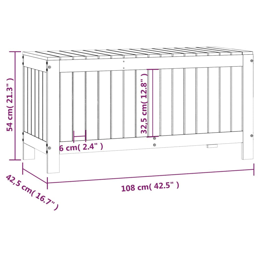 Tuinbox 108X42,5X54 Cm Massief Grenenhout Grijs