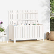 Garden storage box 115x49x60 cm solid pine white