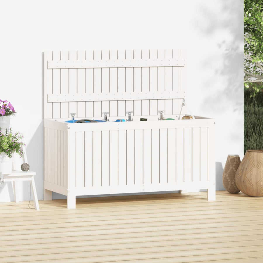 Tuinbox 115X49X60 Cm Massief Grenenhout Wit