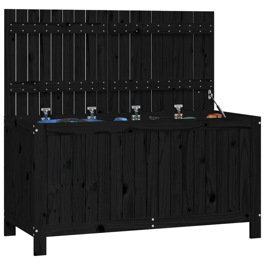 Tuinbox 121X55X64 Cm Massief Grenenhout Zwart