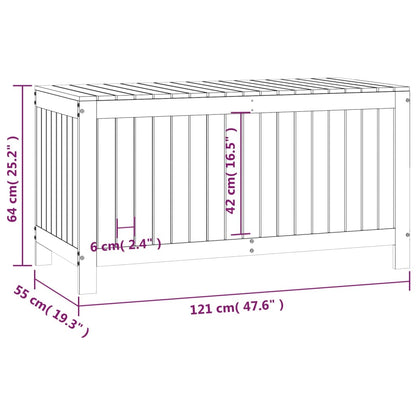 Tuinbox 121X55X64 Cm Massief Grenenhout Zwart