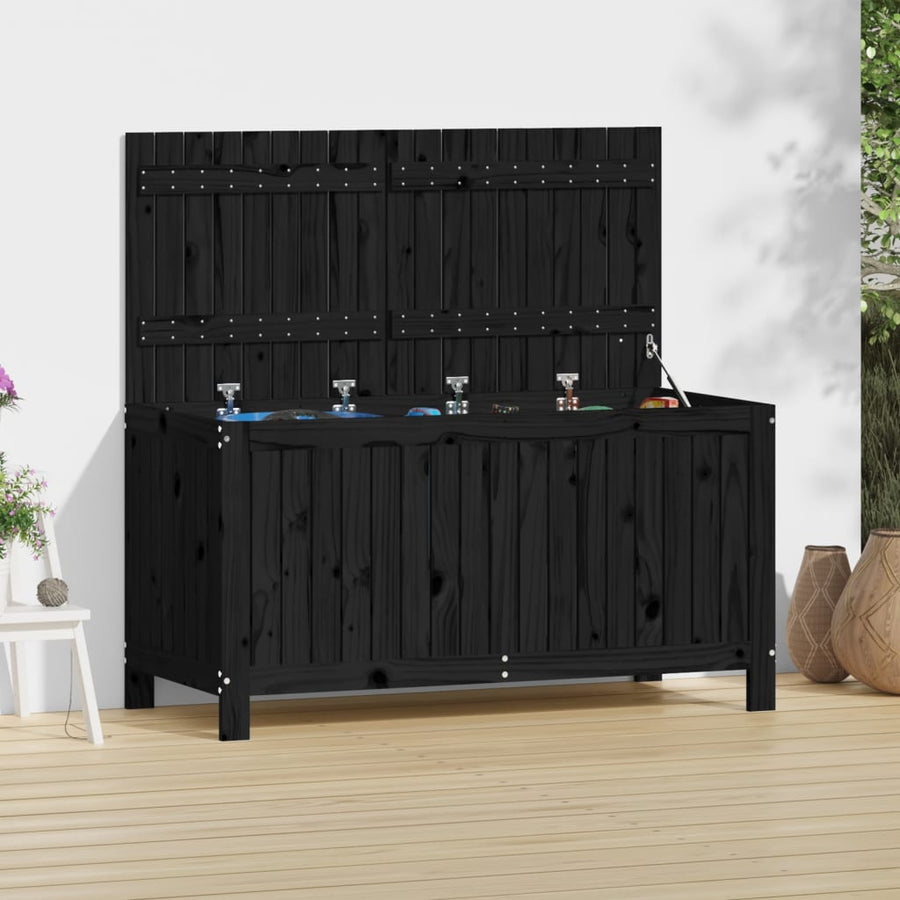 Tuinbox 121X55X64 Cm Massief Grenenhout Zwart