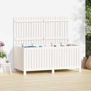 Garden storage box 147x68x64 cm solid pine white
