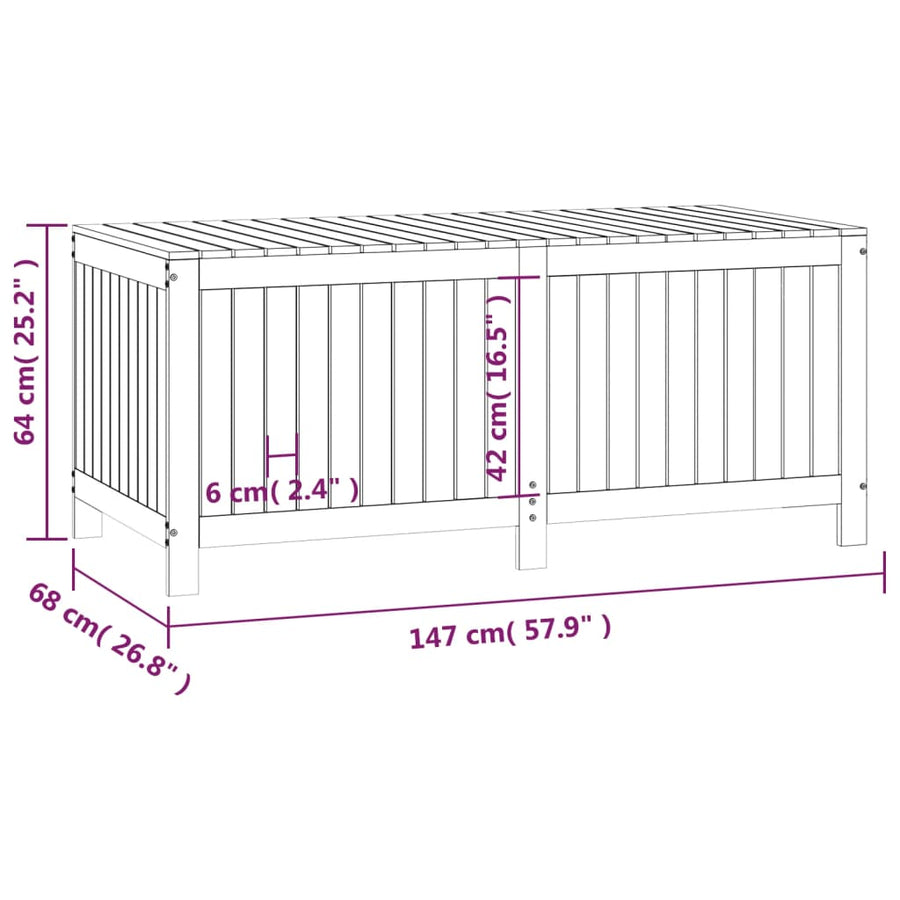 Tuinbox 147X68X64 Cm Massief Grenenhout Grijs