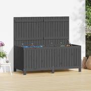 Garden storage box 147x68x64 cm solid pine wood grey