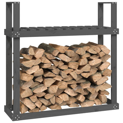 Haardhoutrek 110X35X108,5 Cm Massief Grenenhout Grijs Grijs grenenhout
