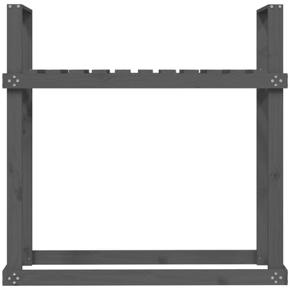 Haardhoutrek 110X35X108,5 Cm Massief Grenenhout Grijs Grijs grenenhout
